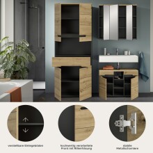 Badezimmer-Set >Canu< in Basalt grau/Artisan Eiche Dekor - 171x193x34cm (BxHxT)