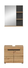 Badezimmer-Set >Canu< in Basalt grau/Artisan Eiche...