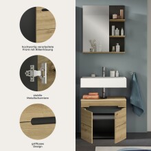 Badezimmer-Set >Canu< in Basalt grau/Artisan Eiche Dekor - 63x193x34cm (BxHxT)