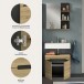Badezimmer-Set >Canu< in Basalt grau/Artisan Eiche Dekor - 63x193x34cm (BxHxT)