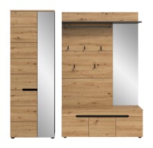 Garderoben-Set >Canu< in Basalt grau/Artisan Eiche...