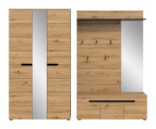 Garderoben-Set >Canu< in Basalt grau/Artisan Eiche...