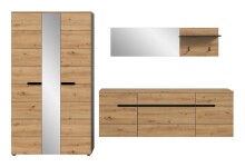 Garderoben-Set >Canu< in Basalt grau/Artisan Eiche...
