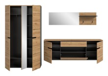 Garderoben-Set >Canu< in Basalt grau/Artisan Eiche Dekor - 296x190x37cm (BxHxT)