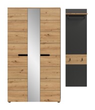 Garderoben-Set >Canu< in Basalt grau/Artisan Eiche...