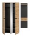 Garderoben-Set >Canu< in Basalt grau/Artisan Eiche Dekor - 165x190x37cm (BxHxT)