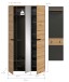 Garderoben-Set >Canu< in Basalt grau/Artisan Eiche Dekor - 165x190x37cm (BxHxT)