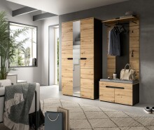 Garderoben-Set >Canu< in Basalt grau/Artisan Eiche Dekor - 200x190x37cm (BxHxT)
