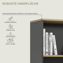 Aktenregal >Canu< in Basalt grau/Artisan Eiche Nachbildung - 80x189x37cm (BxHxT)