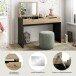 Schminktisch >Canu< in Basalt grau/Artisan Eiche Nachbildung - 115x76x50 (BxHxT)