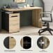 Schreibtisch >Canu< in Basalt grau/Artisan Eiche Nachbildung - 140x75x60 (BxHxT)