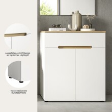 Schuhkommode >Canu< in Weiß - 80x94x37cm (BxHxT)