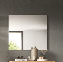 Spiegel >Canu< in Weiß/Spiegelglas - 80x73x2cm (BxHxT)