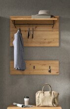 Garderobenpaneel >Canu< in Artisan Eiche Nachbildung - 80x73x27cm (BxHxT)