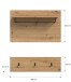 Garderobenpaneel >Canu< in Artisan Eiche Nachbildung - 80x73x27cm (BxHxT)