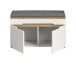 Schuhbank >Canu< in Weiß / Artisan Eiche Dekor - 80x45x37cm (BxHxT)