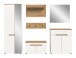 Garderoben-Set >Canu< in Weiß / Artisan Eiche Dekor - 255x190x37cm (BxHxT)