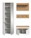 Garderoben-Set >Canu< in Weiß / Artisan Eiche Dekor - 160x190x37cm (BxHxT)