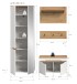 Garderoben-Set >Canu< in Weiß / Artisan Eiche Dekor - 160x190x37cm (BxHxT)