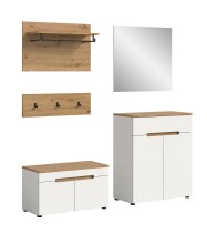 Garderoben-Set >Canu< in Weiß / Artisan Eiche...