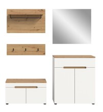Garderoben-Set >Canu< in Weiß / Artisan Eiche...
