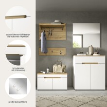 Garderoben-Set >Canu< in Weiß / Artisan Eiche Dekor - 175x190x37cm (BxHxT)