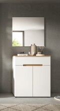Garderoben-Set >Canu< in Weiß / Artisan Eiche Dekor - 80x190x37cm (BxHxT)