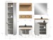 Garderoben-Set >Canu< in Weiß / Artisan Eiche Dekor - 255x190x37cm (BxHxT)
