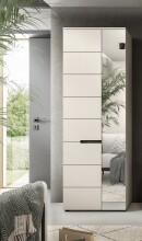 Garderobenschrank >Canu< in Kaschmir / Spiegel - 65x190x37cm (BxHxT)