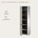 Garderobenschrank >Canu< in Kaschmir / Spiegel - 65x190x37cm (BxHxT)