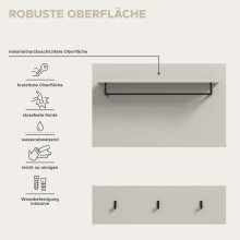 Garderobenpaneel >Canu< in Kaschmir - 80x73x27cm (BxHxT)