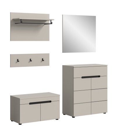 Garderoben-Set >Canu< in Kaschmir - 175x190x37cm (BxHxT)