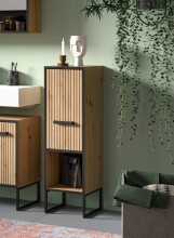 Unterschrank >Bagno< in Artisan Eiche Nachbildung - 30x101x32cm (BxHxT)