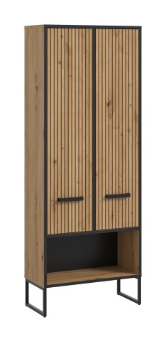 Hochschrank >Bagno< in Artisan Eiche Nachbildung - 59x159x32cm (BxHxT)