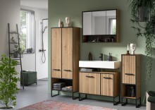 Hochschrank >Bagno< in Artisan Eiche Nachbildung - 59x159x32cm (BxHxT)