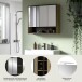 Badezimmerspiegelschrank >Bagno< in Eiche Dekor / Spiegel - 80x68x19cm (BxHxT)