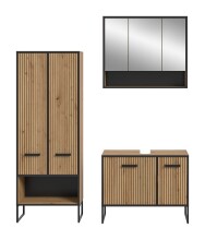 Badezimmer-Set >Bagno< in Artisan Eiche Nachbildung...
