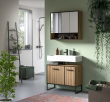 Badezimmer-Set >Bagno< in Artisan Eiche Nachbildung - 80x192x36cm (BxHxT)
