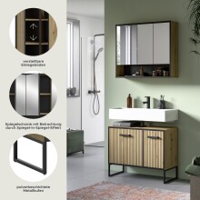 Badezimmer-Set >Bagno< in Artisan Eiche Nachbildung - 80x192x36cm (BxHxT)
