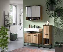Badezimmer-Set >Bagno< in Artisan Eiche Nachbildung - 125x192x36cm (BxHxT)