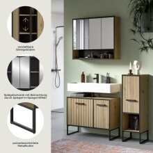 Badezimmer-Set >Bagno< in Artisan Eiche Nachbildung - 125x192x36cm (BxHxT)