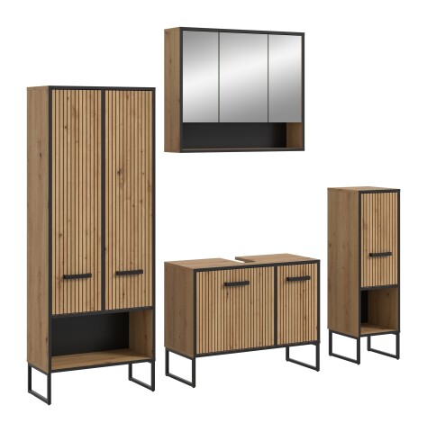 Badezimmer-Set >Bagno< in Artisan Eiche Nachbildung - 199x192x36cm (BxHxT)
