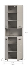 Hochschrank >Ice< in Kaschmir - 60x185x30cm (BxHxT)