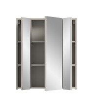 Badezimmerspiegelschrank >Ice< in Kaschmir/Spiegelglas - 60x70x18cm (BxHxT)