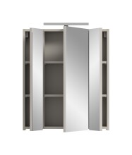 Badezimmerspiegelschrank >Ice< in Kaschmir/Spiegelglas - 60x70x18cm (BxHxT)