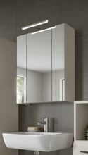 Badezimmerspiegelschrank >Ice< in Kaschmir/Spiegelglas - 60x70x18cm (BxHxT)