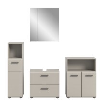 Badezimmer-Set >Ice< in Kaschmir - 180x185x30cm...