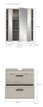 Badezimmer-Set >Ice< in Kaschmir - 60x185x30cm (BxHxT)