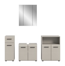 Badezimmer-Set >Ice< in Kaschmir - 180x185x30cm...
