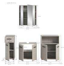 Badezimmer-Set >Ice< in Kaschmir - 180x185x30cm (BxHxT)